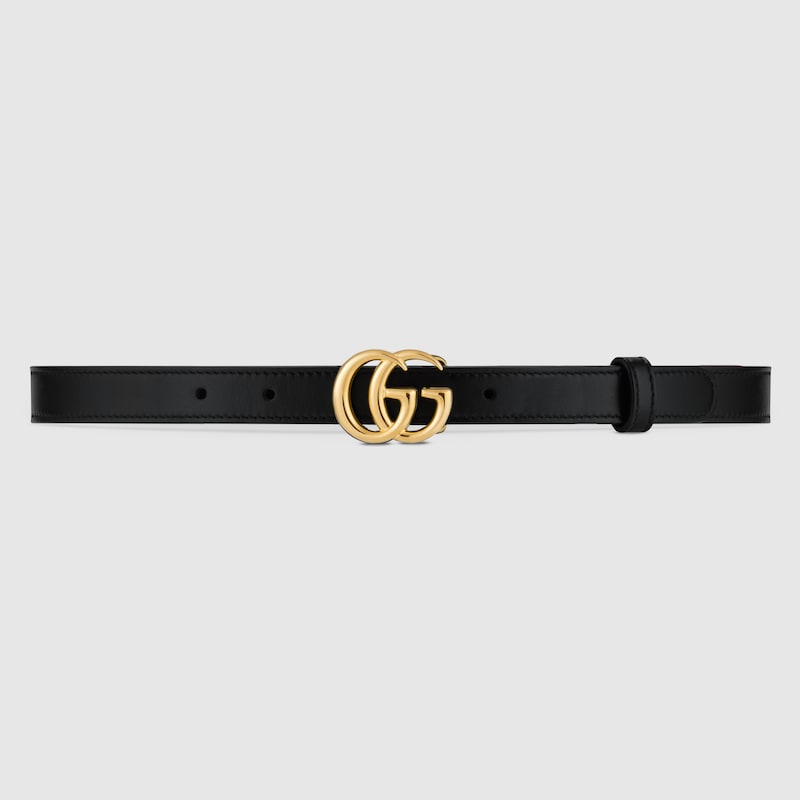 GG Marmont thin leather belt with shiny buckle - Image 1